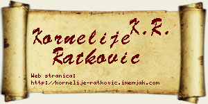 Kornelije Ratković vizit kartica